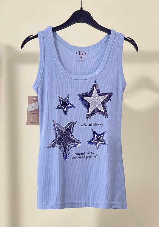 Trendy Stars casual ribbed top